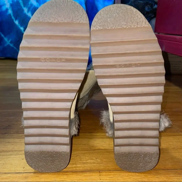 Tan Coach Fur Winter Boots - Picture 3 of 7